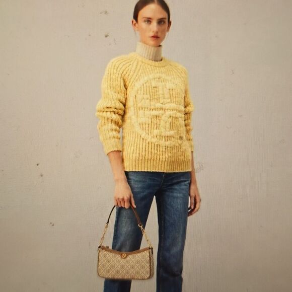TORY BURCH LOGO SWEATER  SIZE SMALL - Picture 1 of 10